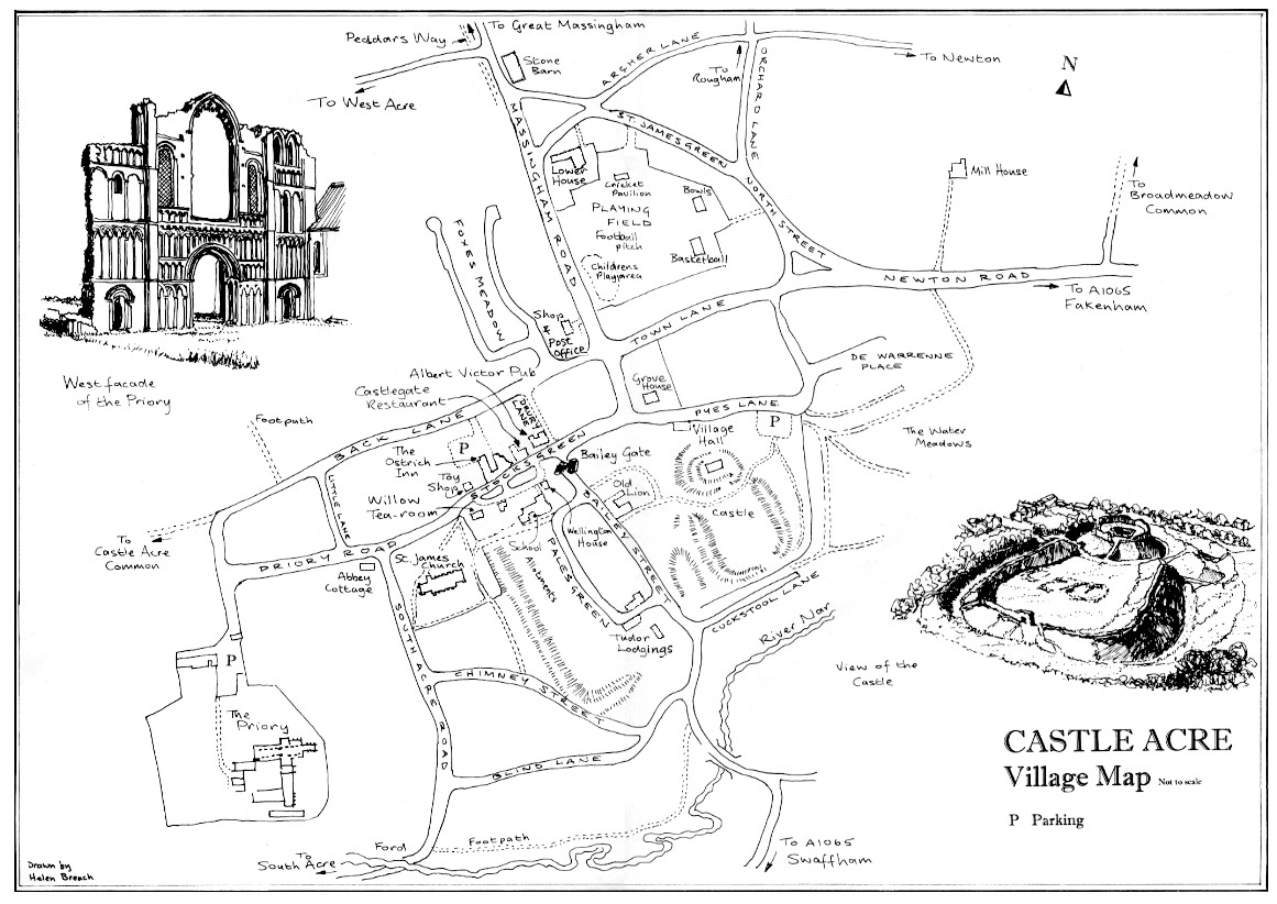 Castle Acre Village Map
